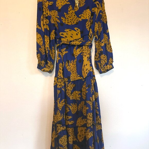 Farm Rio Spotted Banana Mock Neck Belted Maxi Dress - Picture 7 of 7